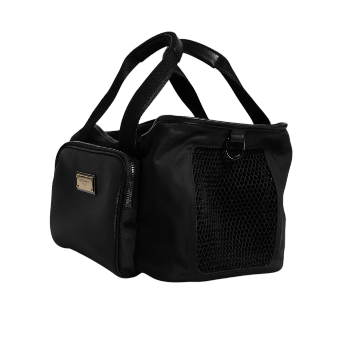 Dolce Gabbana Pet Carry Bag Featuring Logo Plaque and Detachable Strap &