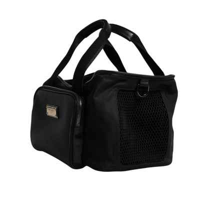 Dolce Gabbana Pet Carry Bag Featuring Logo Plaque and Detachable Strap &