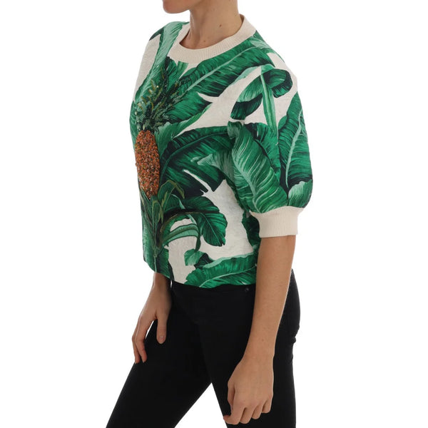 Dolce & Gabbana Pineapple Banana Sequins Crewneck Sweater