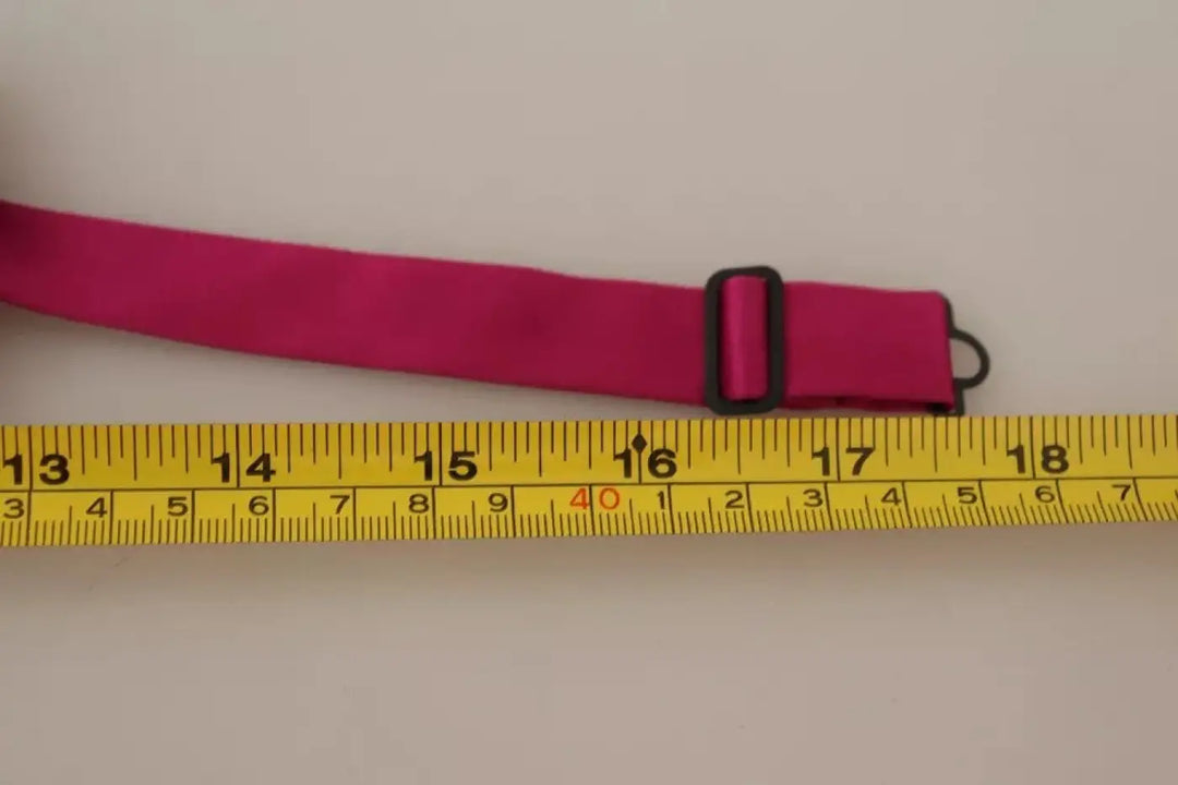 Dolce &amp; Gabbana Pink 100% Silk Adjustable Neck Bow Tie Men