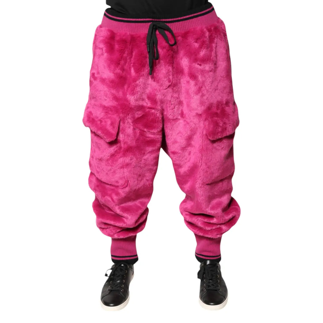 Dolce &amp; Gabbana Pink Acrylic Cargo Jogging Sweatpants Pants