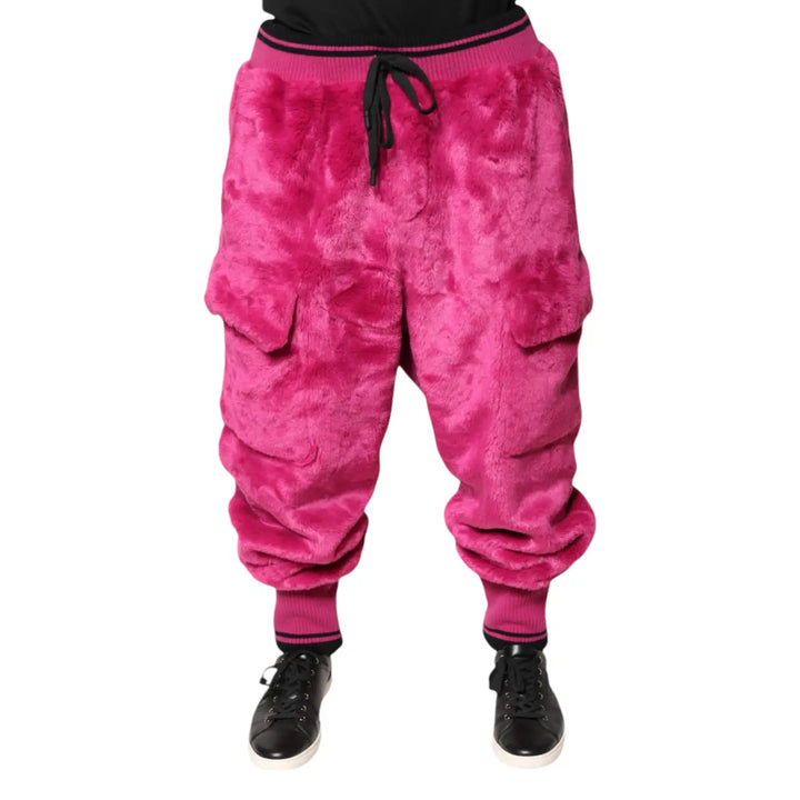 Dolce &amp; Gabbana Pink Acrylic Cargo Jogging Sweatpants Pants
