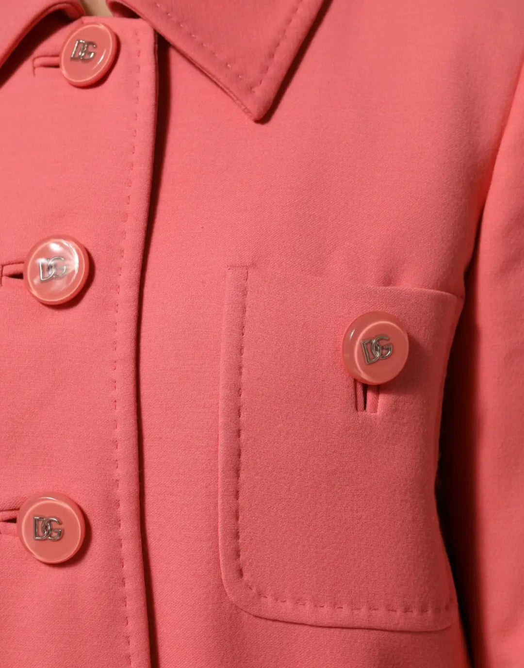 Dolce &amp; Gabbana Pink Buttoned Down Trench Coat Jacket