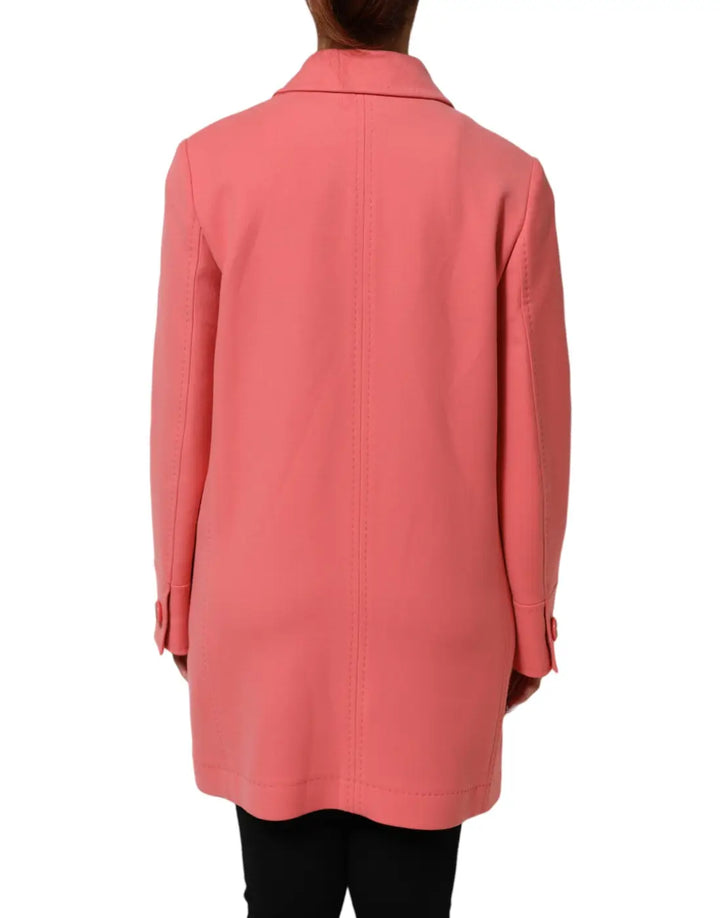 Dolce &amp; Gabbana Pink Buttoned Down Trench Coat Jacket