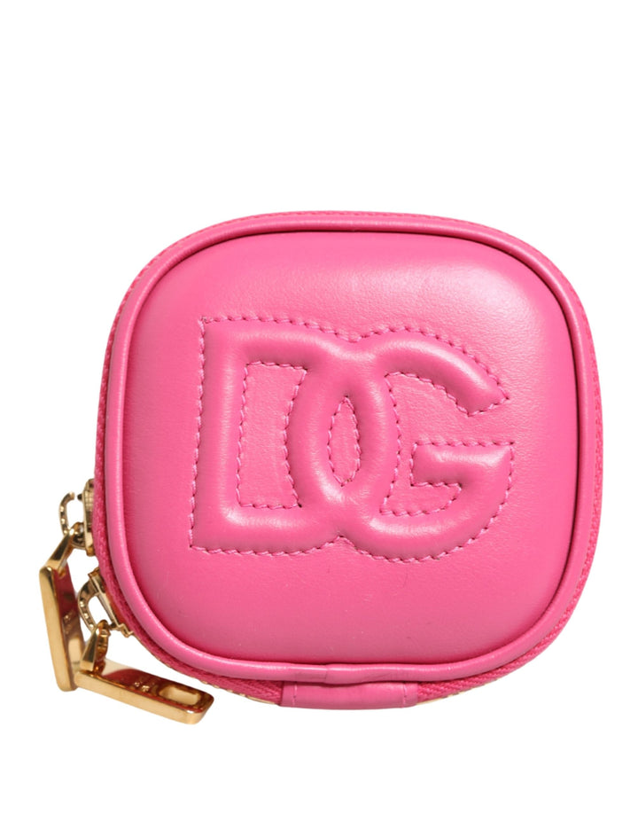 Dolce &amp; Gabbana Pink Calf Leather Dg Logo Multifunctional Kit Borse Bag