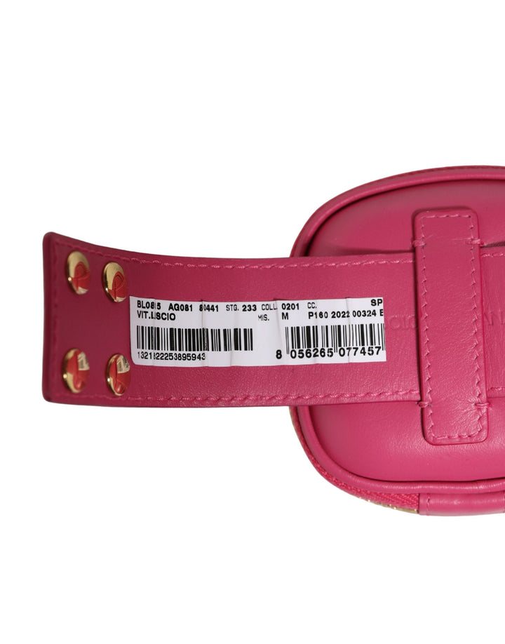 Dolce &amp; Gabbana Pink Calf Leather Dg Logo Multifunctional Kit Borse Bag