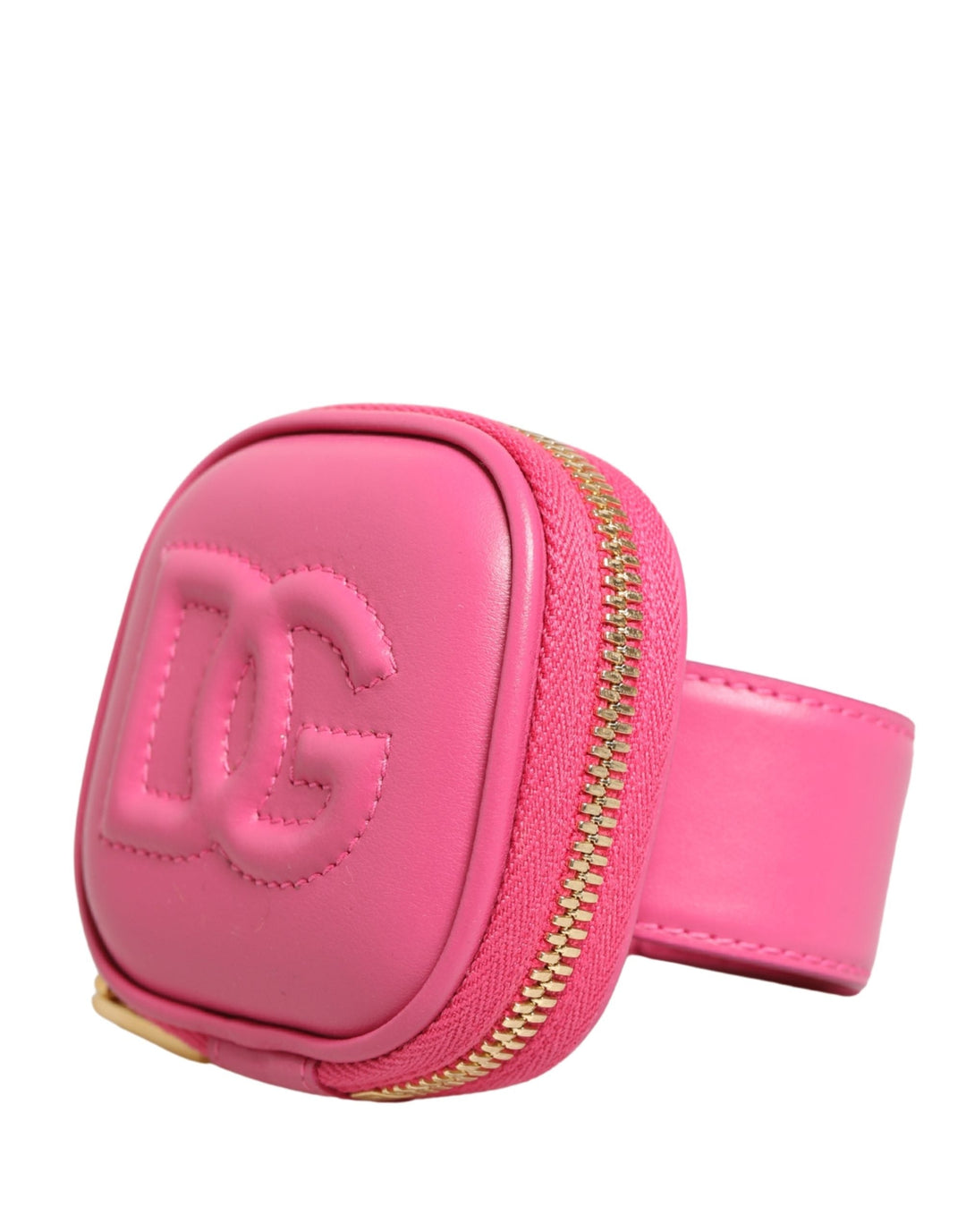 Dolce &amp; Gabbana Pink Calf Leather Dg Logo Multifunctional Kit Borse Bag
