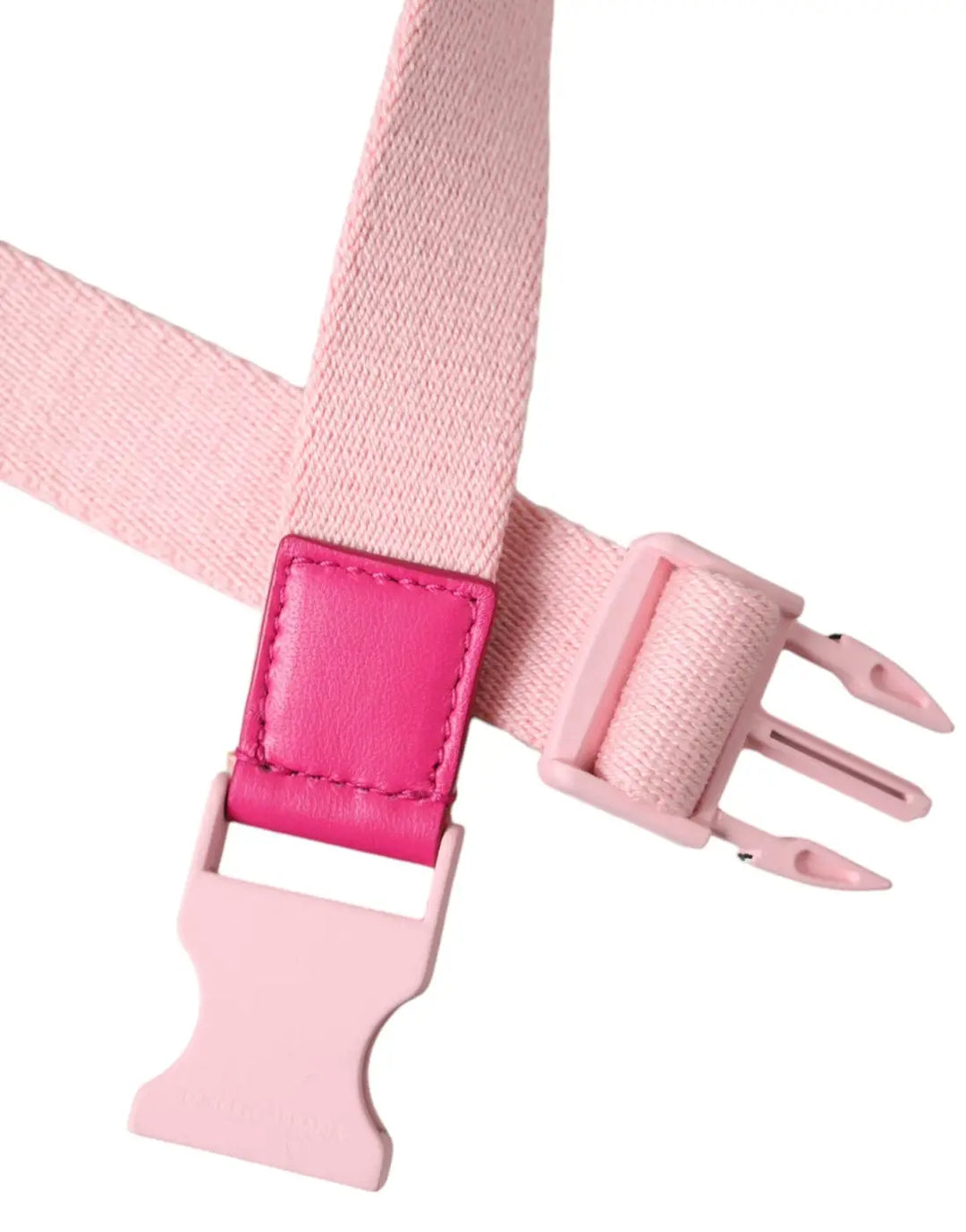 Dolce &amp; Gabbana Pink Canvas Stretch Plastic Buckle Women Belt