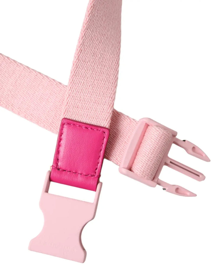 Dolce &amp; Gabbana Pink Canvas Stretch Plastic Buckle Women Belt