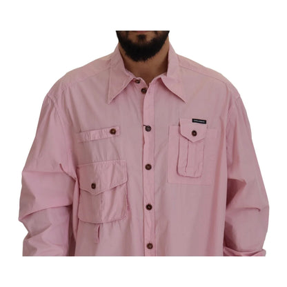 Dolce & Gabbana Pink Casual Button Down Long Sleeves Shirt