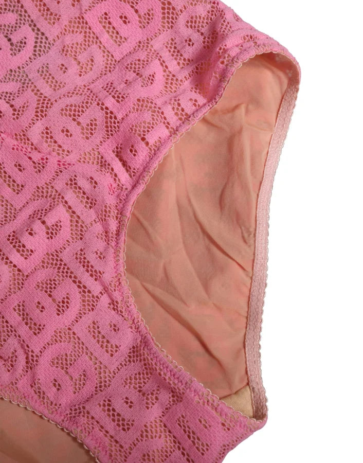 Dolce &amp; Gabbana Pink Cotton DG Logo High Waist Girdle Underwear