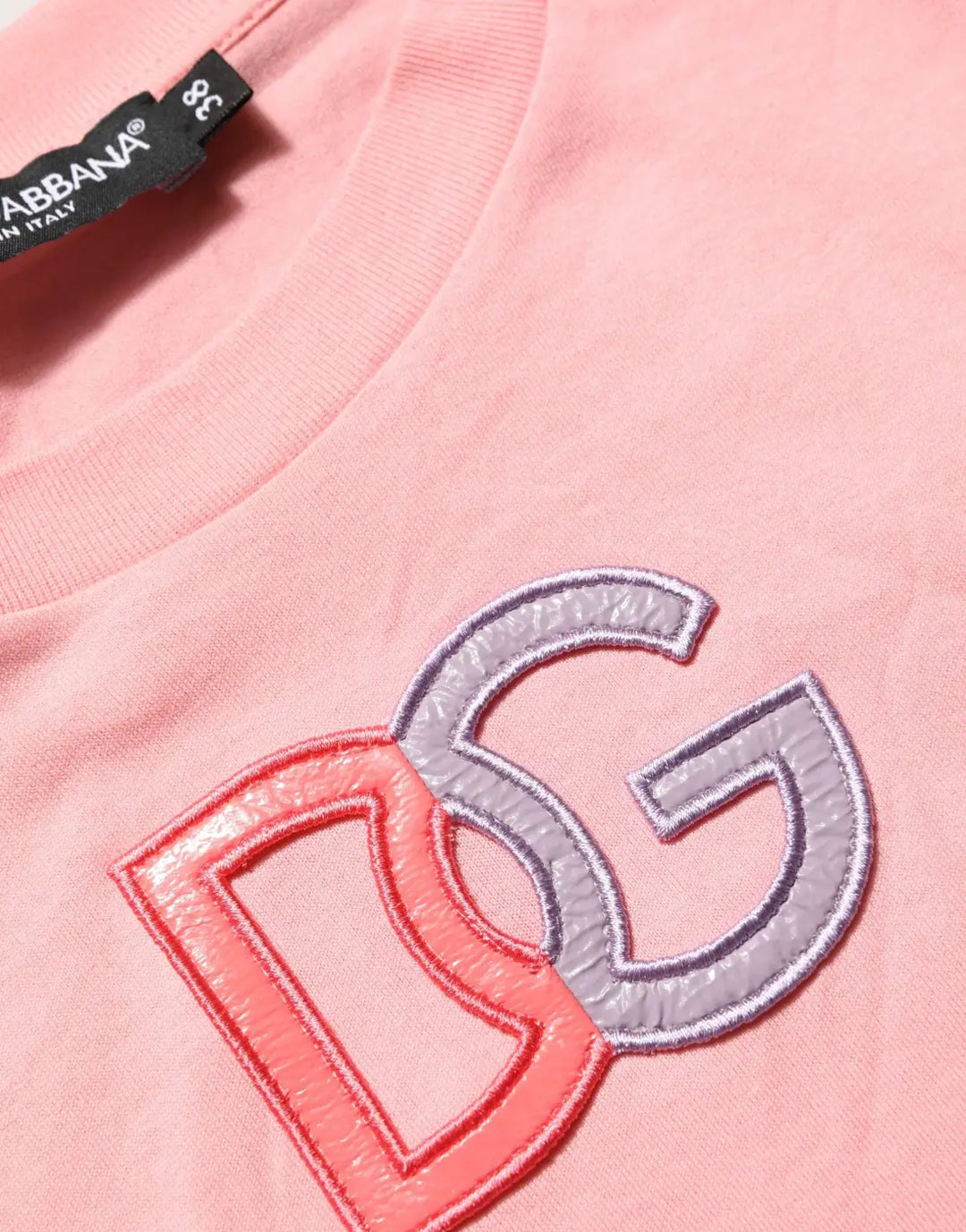 Dolce &amp; Gabbana Pink Cotton DG Logo Round Neck Tank T-shirt