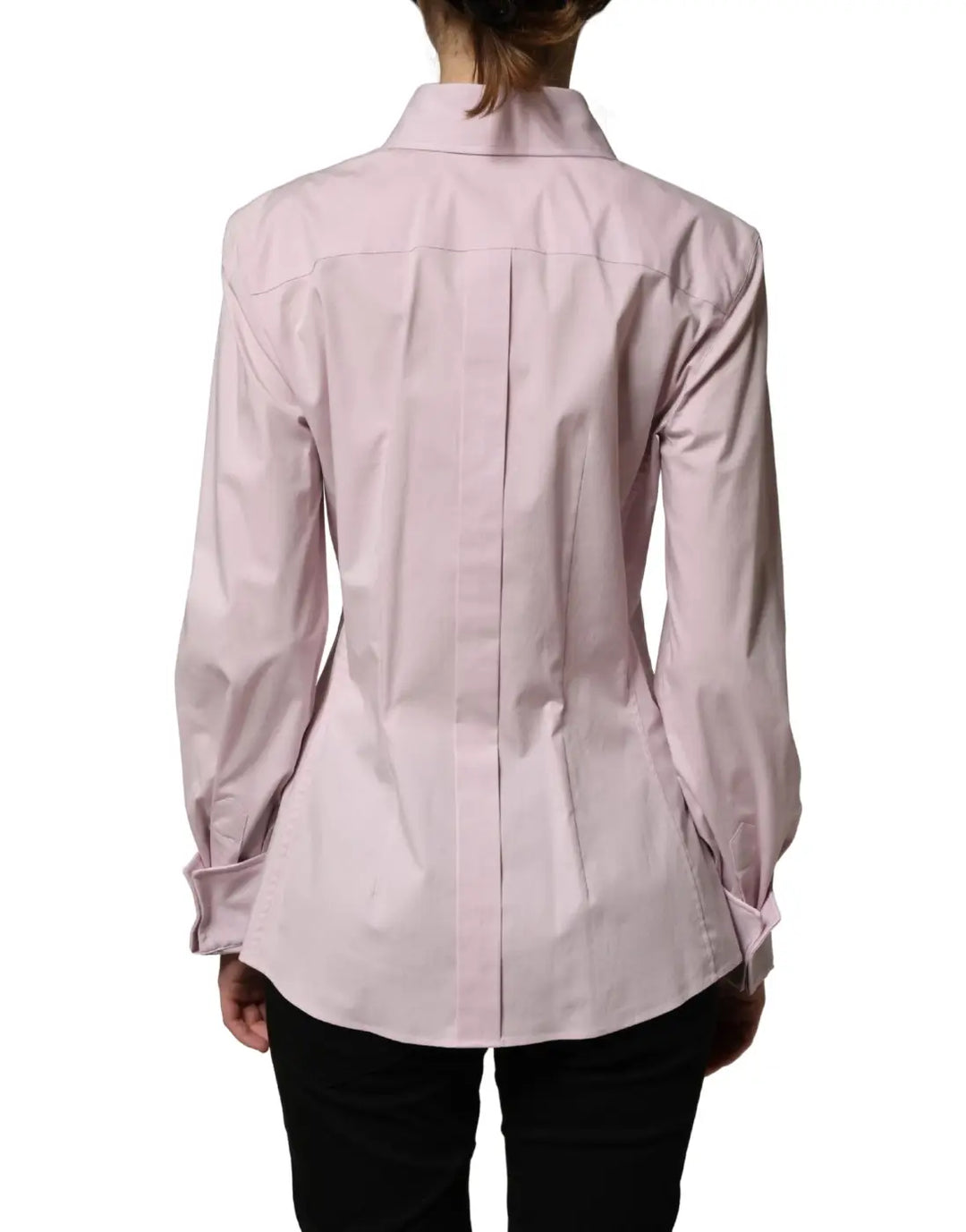 Dolce &amp; Gabbana Pink Cotton Long Sleeves Collared Shirt Top