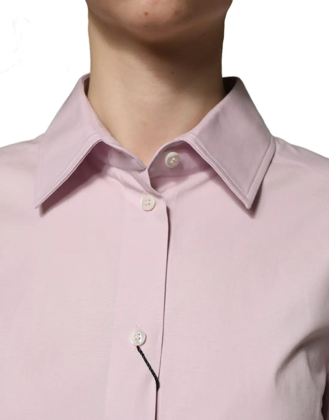 Dolce &amp; Gabbana Pink Cotton Long Sleeves Collared Shirt Top