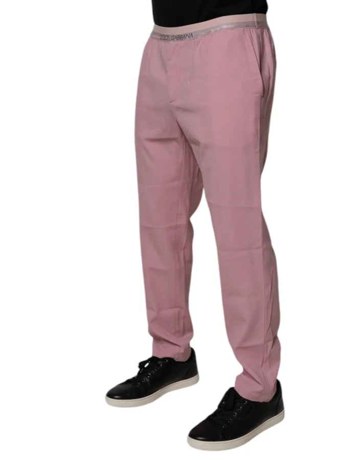 Dolce & Gabbana Pink Cotton Stretch Chino Pants