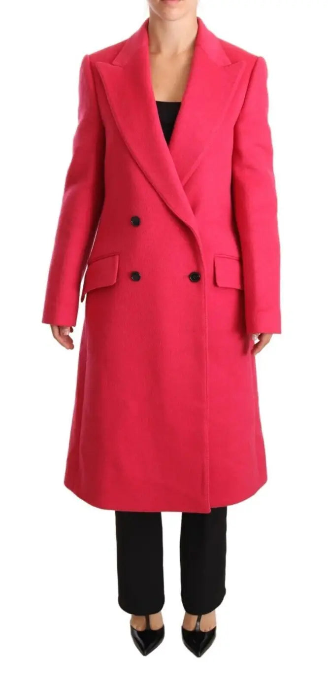 Dolce &amp; Gabbana Pink Double Breasted Trenchcoat Jacket