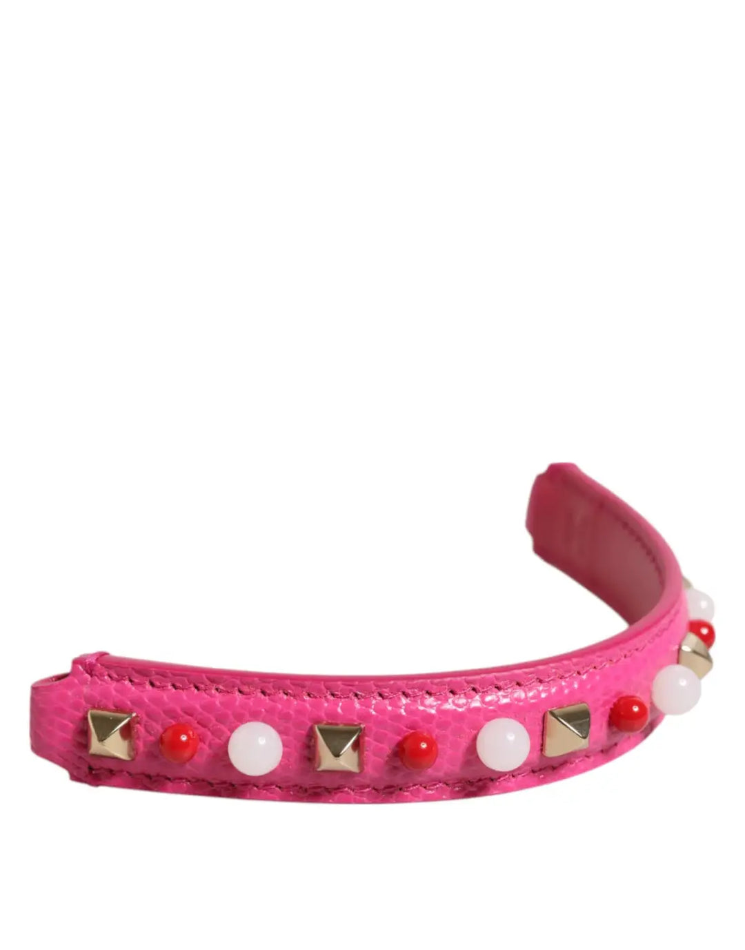 Dolce &amp; Gabbana Pink Embellished Leather Bag Handle Women Shoulder Strap
