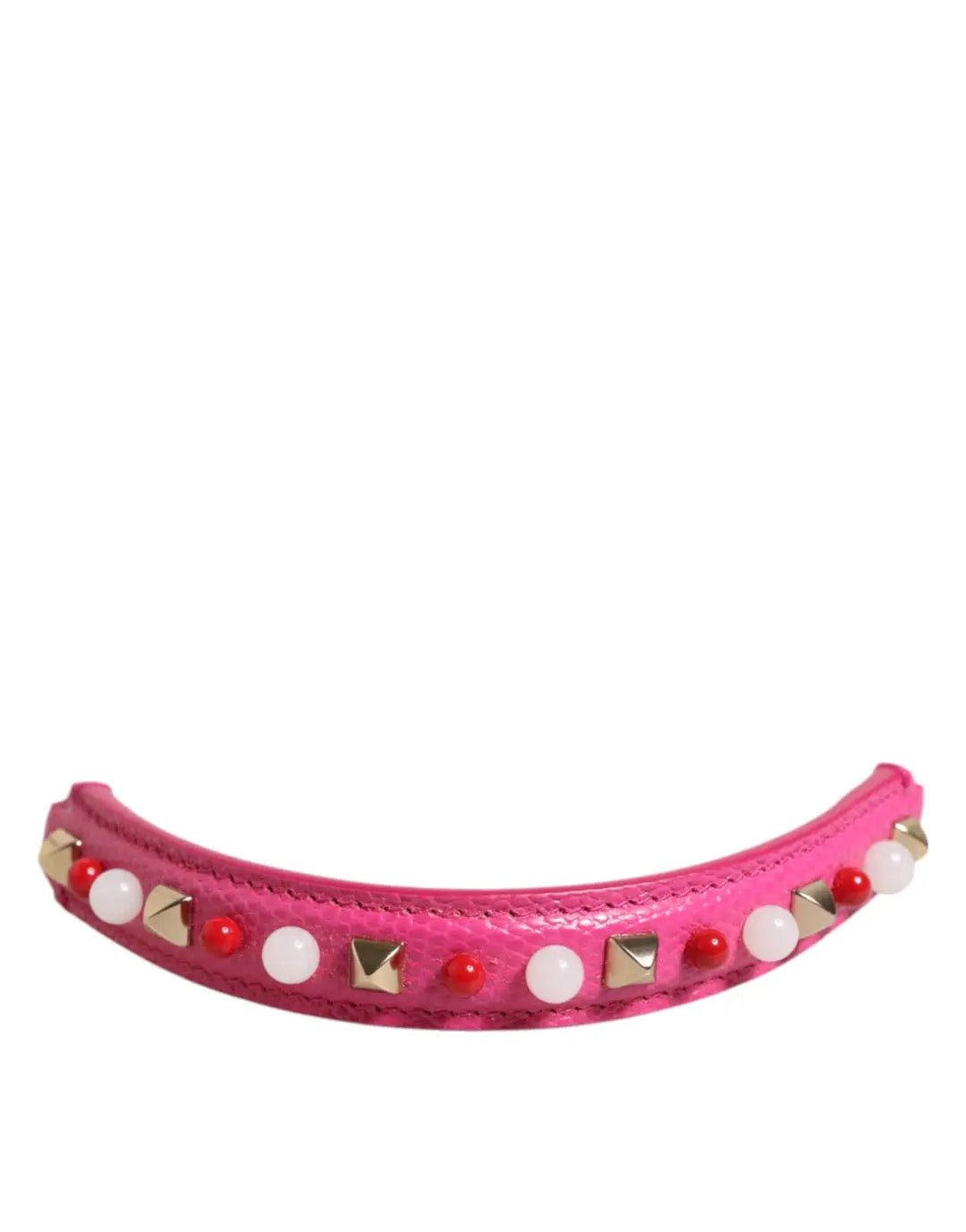 Dolce &amp; Gabbana Pink Embellished Leather Bag Handle Women Shoulder Strap