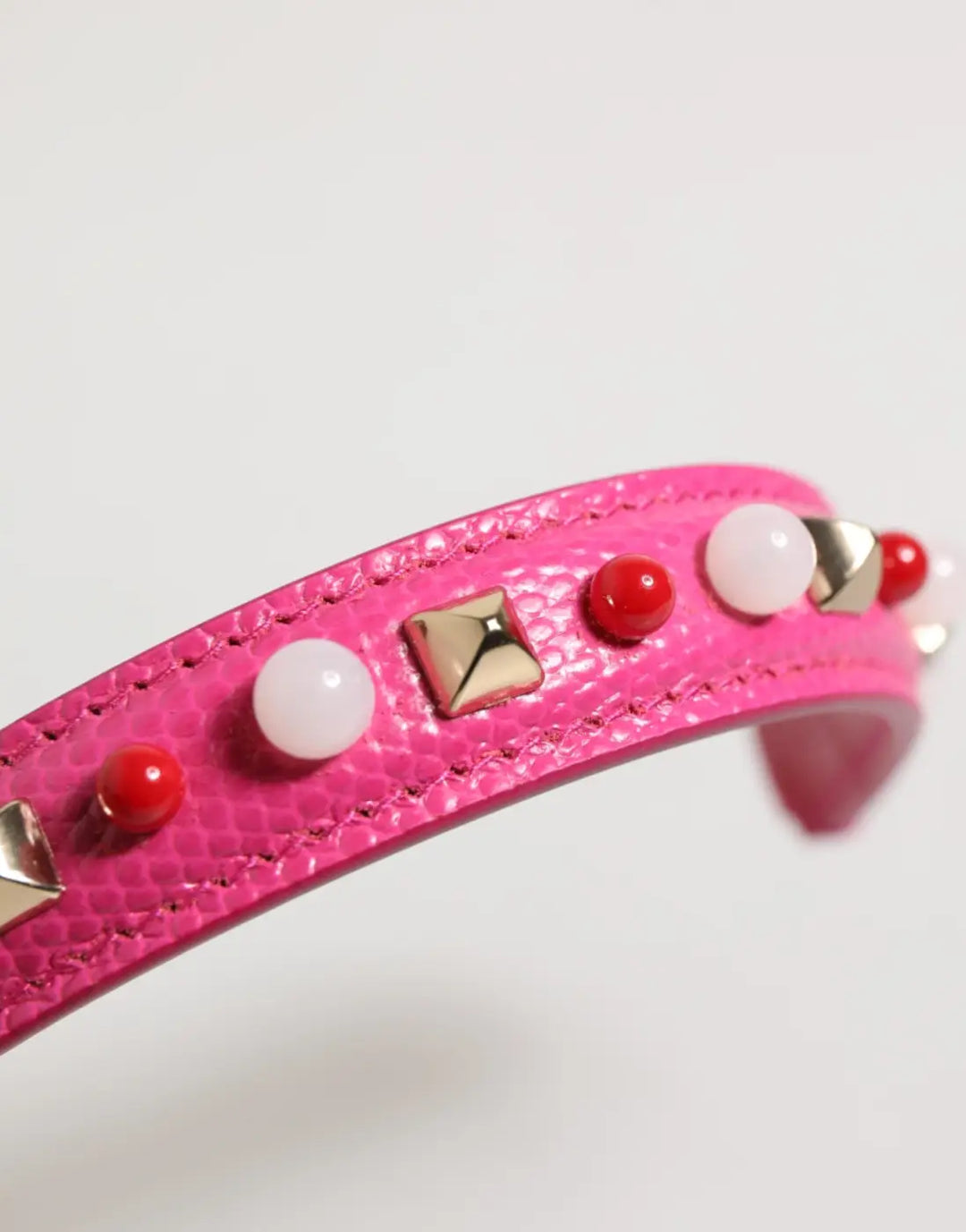 Dolce &amp; Gabbana Pink Embellished Leather Bag Handle Women Shoulder Strap