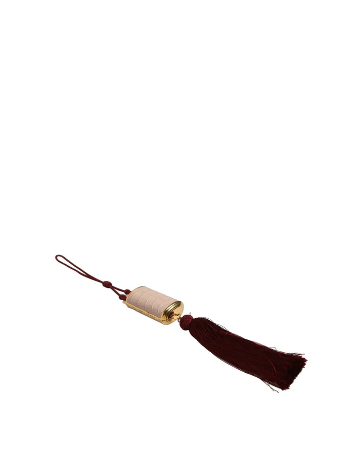 Dolce &amp; Gabbana Pink Exotic Leather Mini Mirror Tassel Makeup Bag