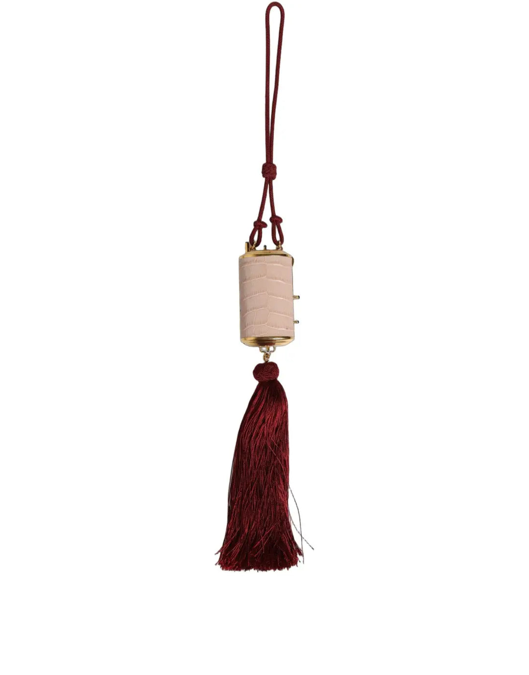 Dolce &amp; Gabbana Pink Exotic Leather Mini Mirror Tassel Makeup Bag