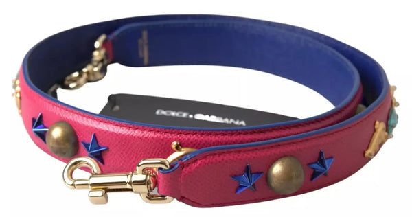 Dolce & Gabbana - Pink Exotic Leather Studded Shoulder Strap