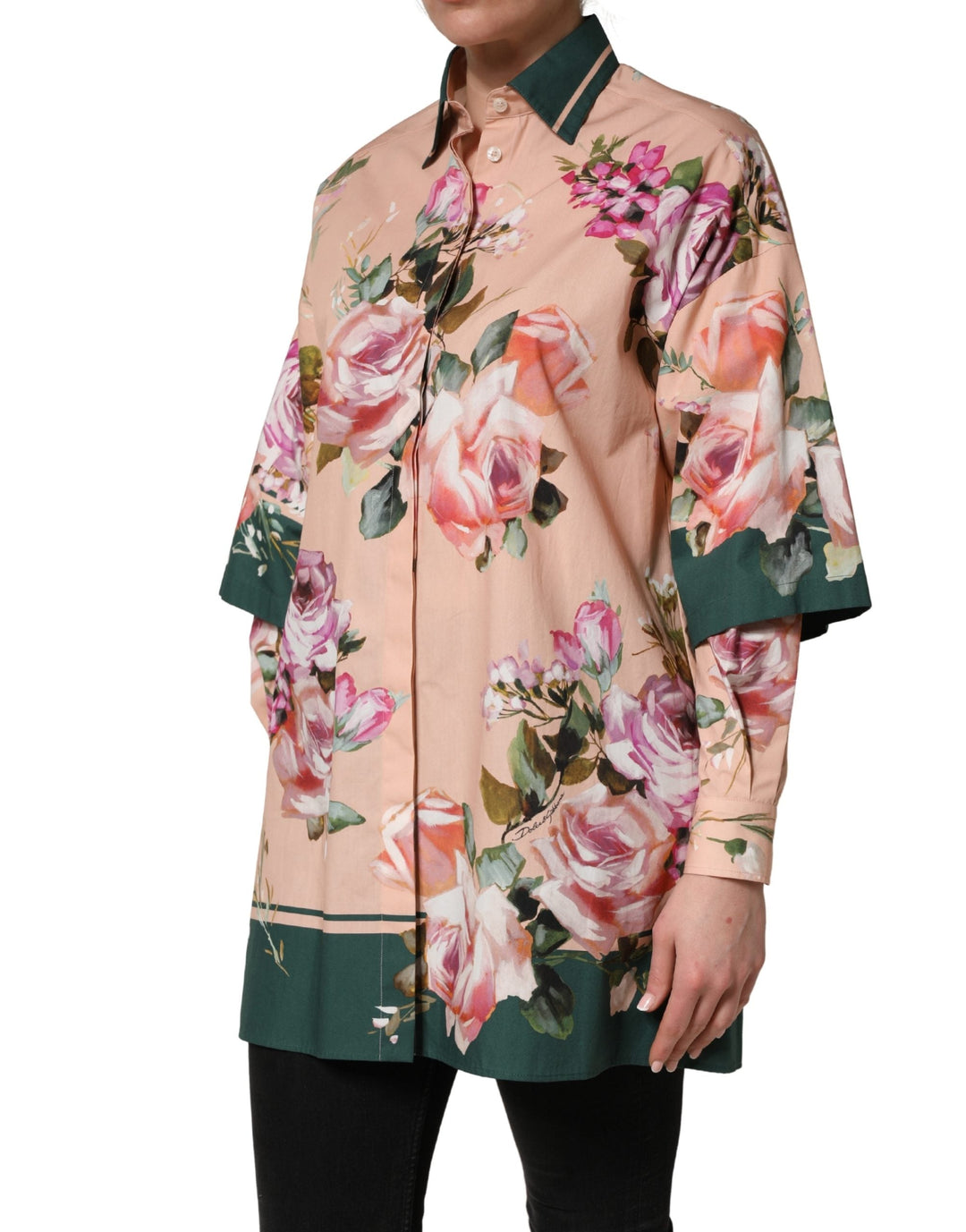 Dolce &amp; Gabbana Shirts - Women’s Pink Floral Cotton Button Front Shirt Top