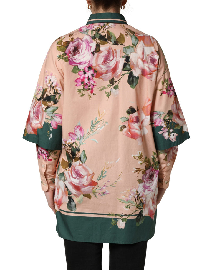 Dolce &amp; Gabbana Shirts - Women’s Pink Floral Cotton Button Front Shirt Top