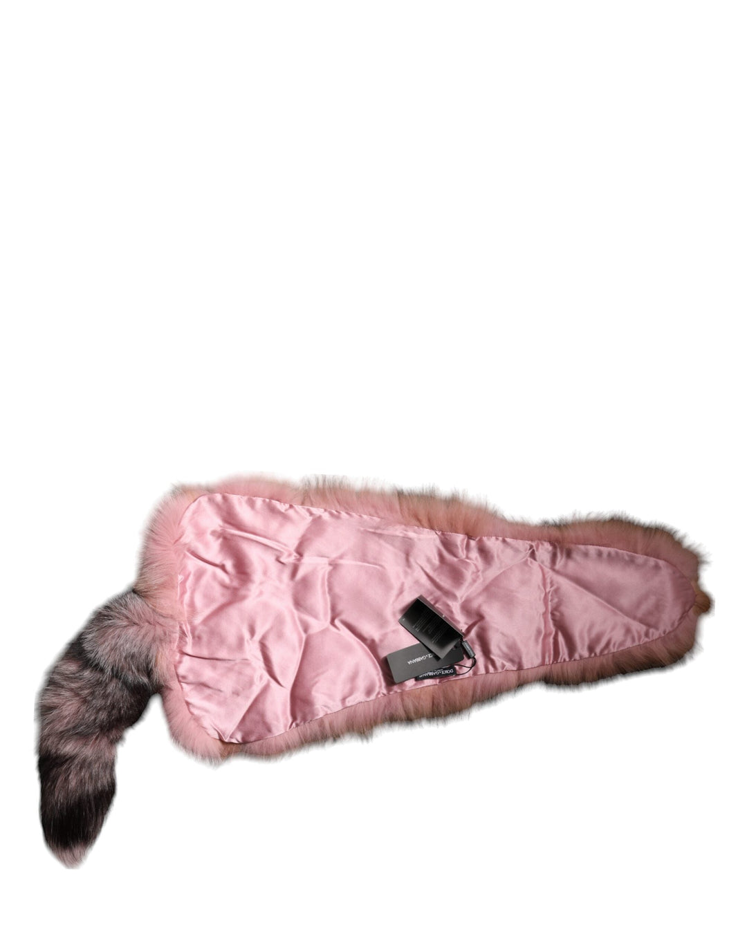 Dolce &amp; Gabbana Pink Frost Fox Fur Neck Warmer Winter Scarf