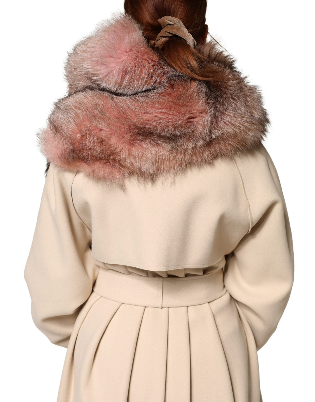 Dolce &amp; Gabbana Pink Frost Fox Fur Neck Warmer Winter Scarf
