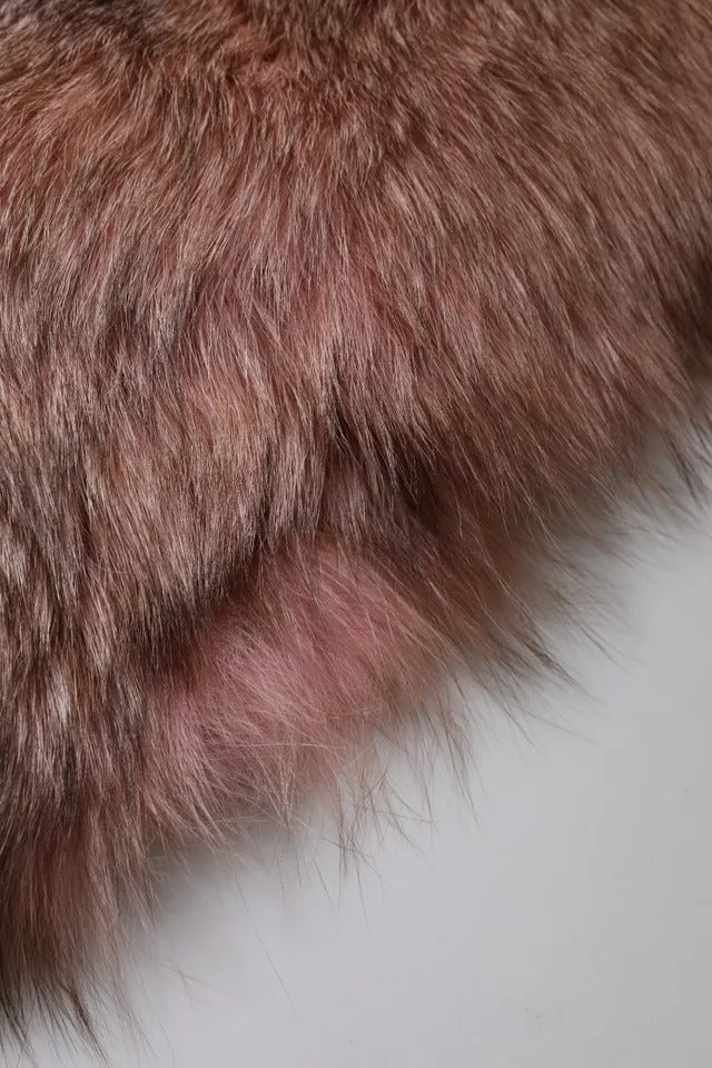Dolce &amp; Gabbana Pink Frost Fox Fur Neck Warmer Winter Scarf
