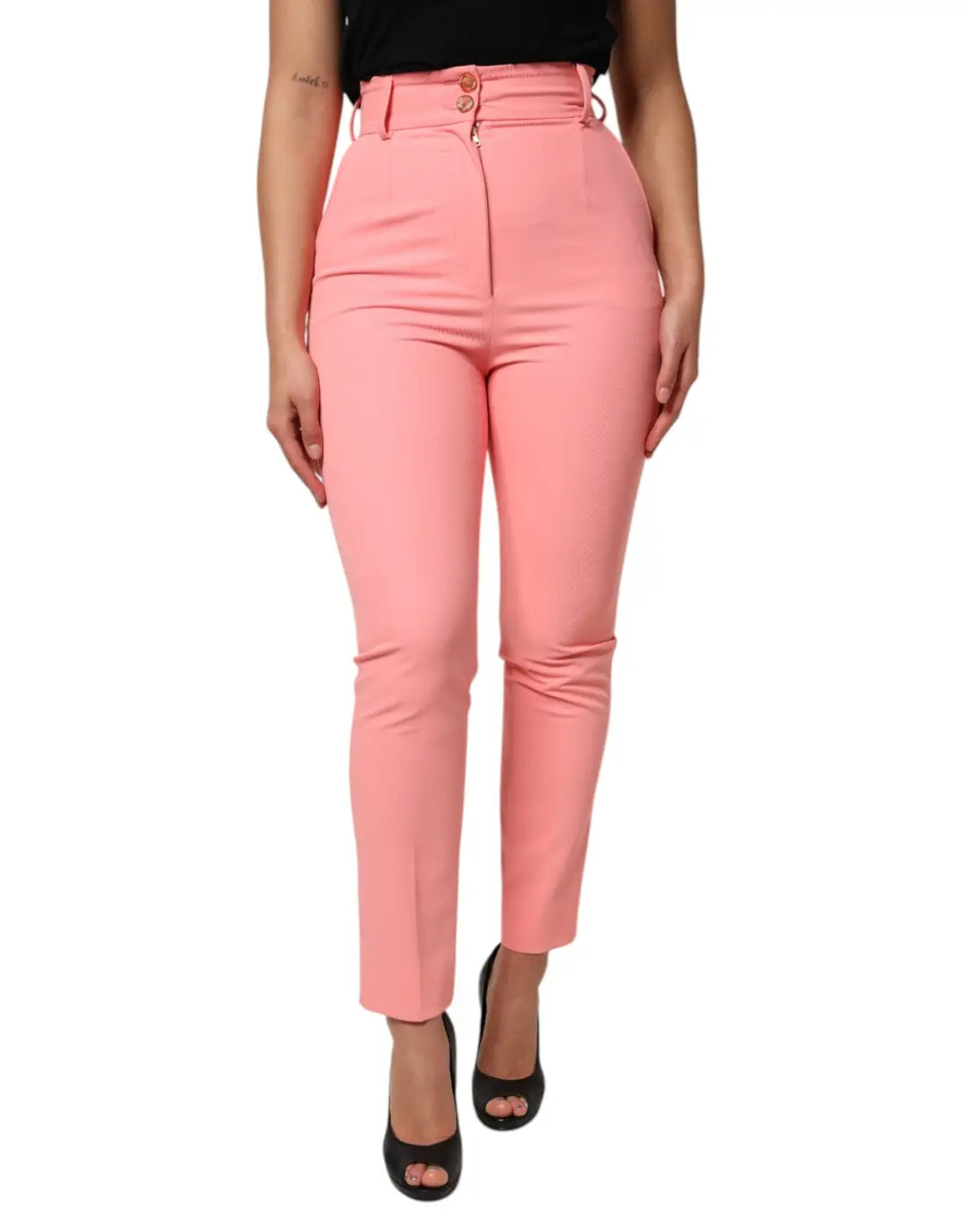 Dolce &amp; Gabbana Pink High Waist Dress Tapered Pants