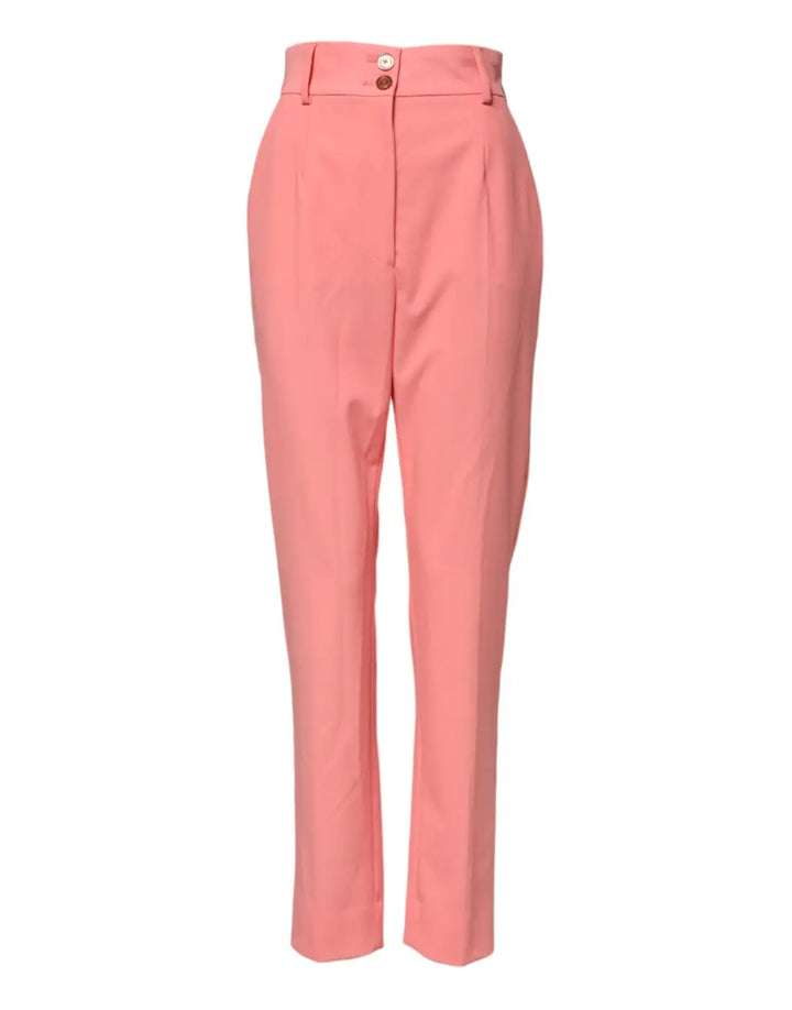 Dolce &amp; Gabbana Pink High Waist Tapered Dress Pants