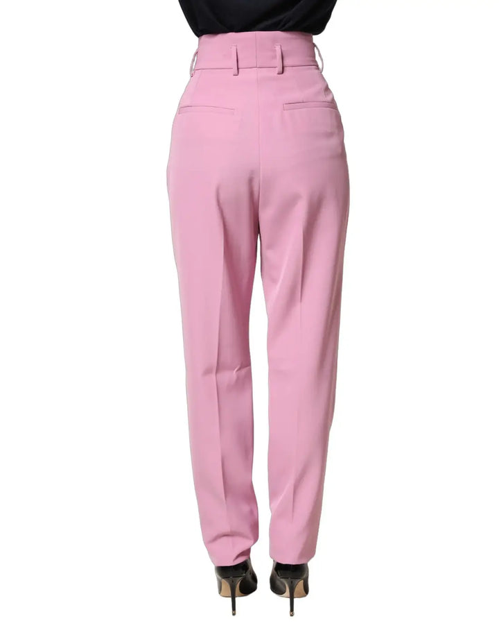 Dolce &amp; Gabbana Pink High Waisted Polyester Trouser Pants