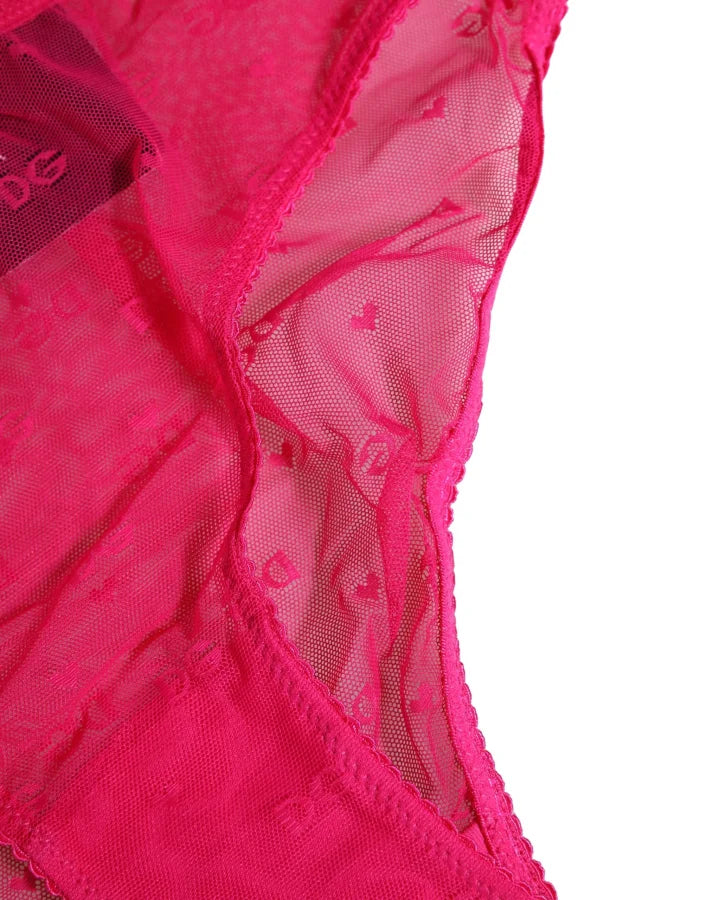 Dolce &amp; Gabbana Pink Lace Cheekini Lingerie Panty Brief Underwear