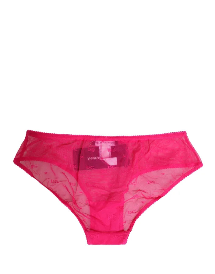 Dolce &amp; Gabbana Pink Lace Cheekini Lingerie Panty Brief Underwear