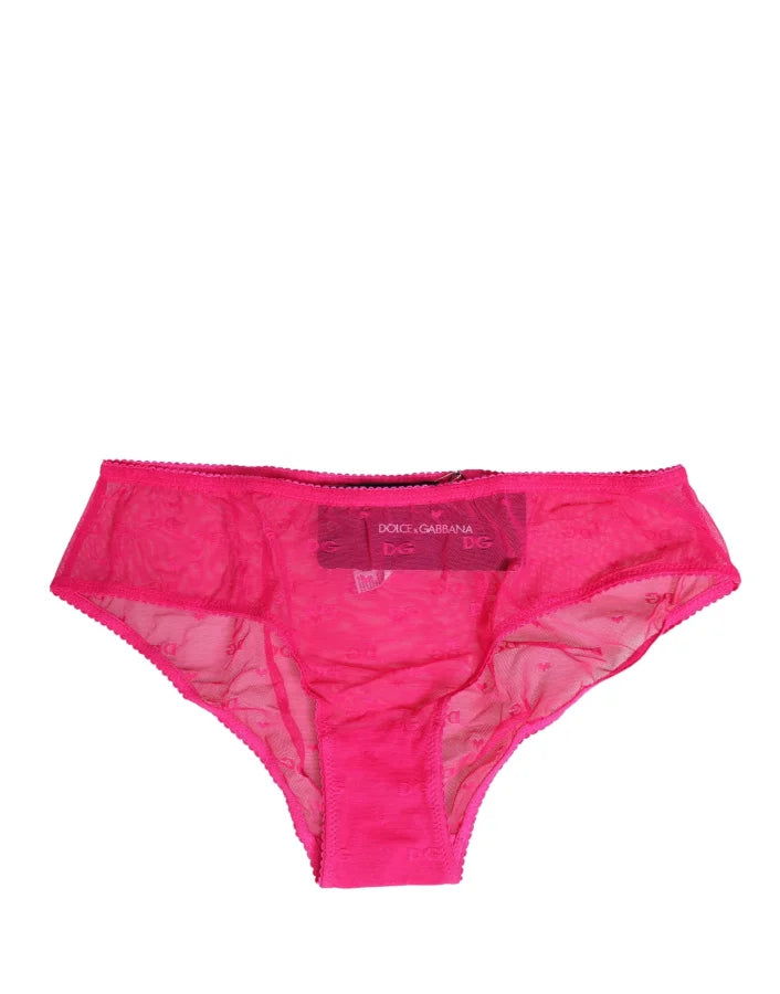 Dolce &amp; Gabbana Pink Lace Cheekini Lingerie Panty Brief Underwear