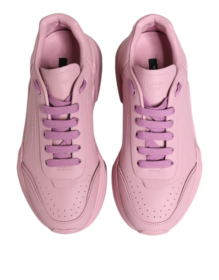 Dolce &amp; Gabbana Pink Leather Daymaster Low Top Sneakers Shoes