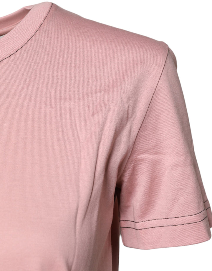 Dolce &amp; Gabbana - Pink Logo Print Cotton Crew Neck T-shirt