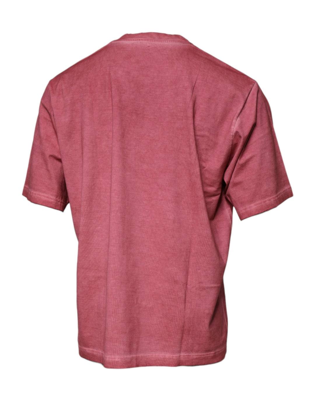 Dolce &amp; Gabbana Pink Logo Print Cotton Crew Neck T-shirt