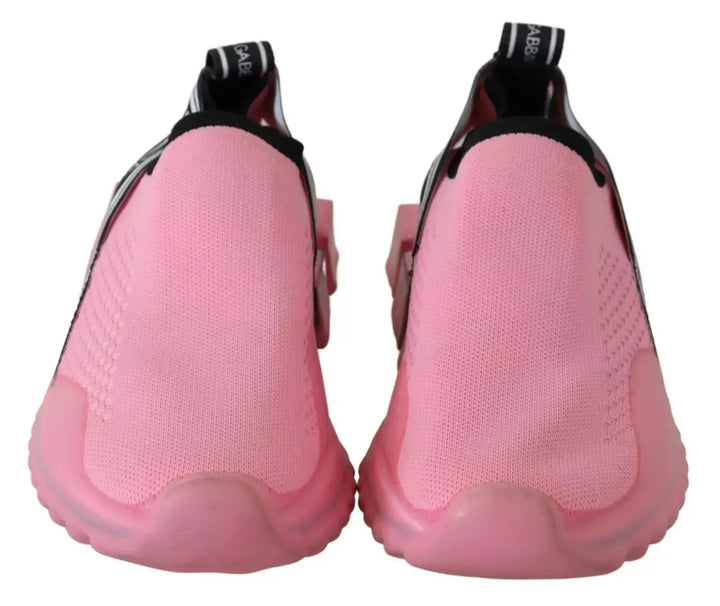 Dolce &amp; Gabbana Pink Low Top Sorrento Sneakers Slip On Casual Shoes