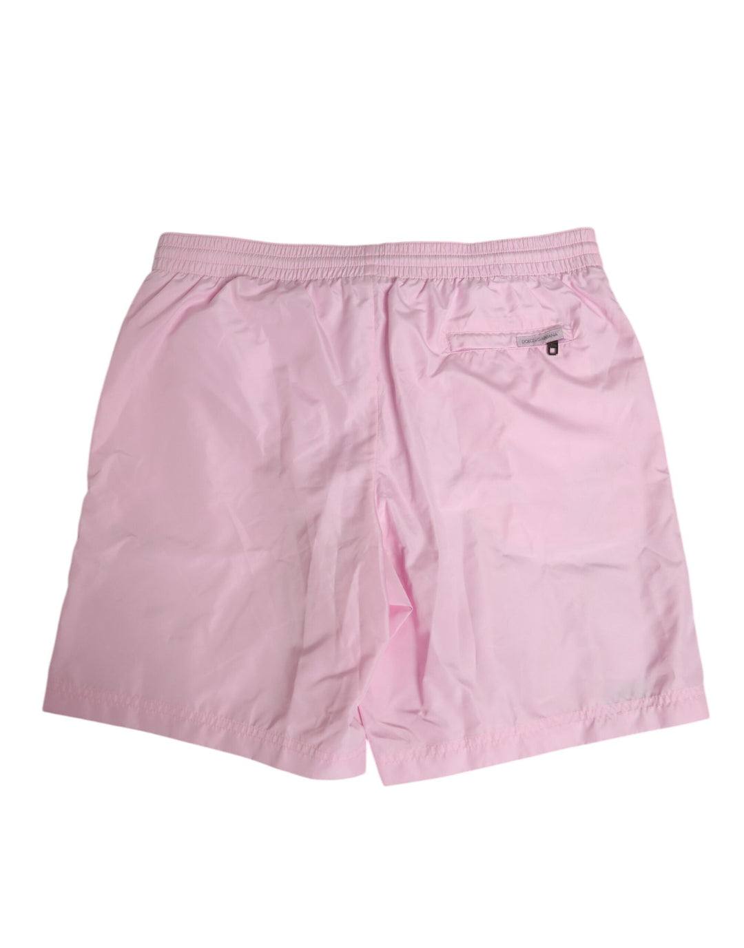 Dolce &amp; Gabbana Pink Nylon Logo Side Stripe Beachwear Men Swimwear