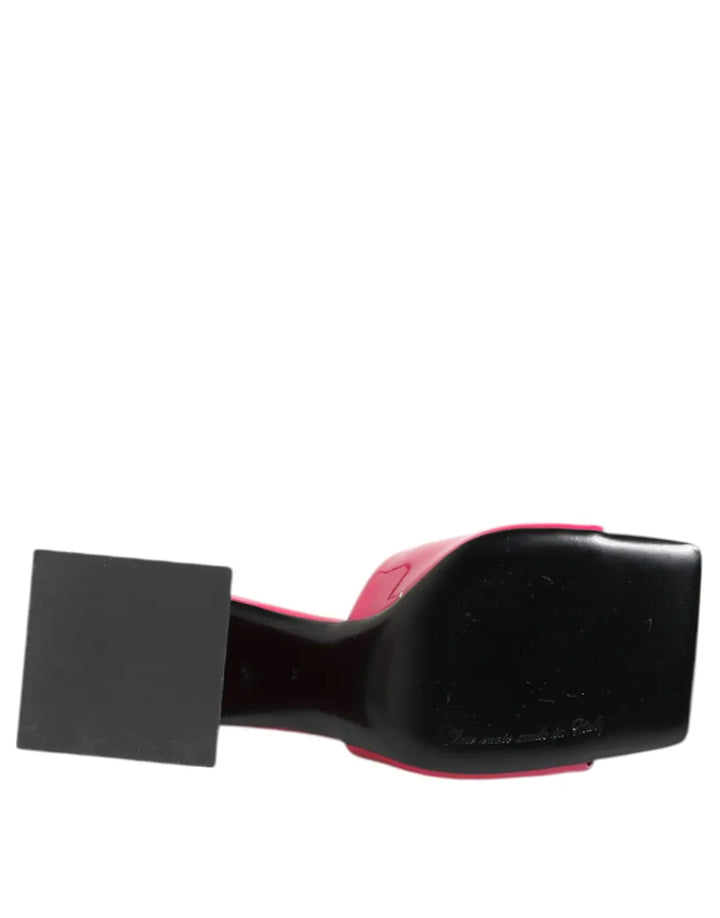 Dolce &amp; Gabbana Pink Open Toe Block Heel Mules Sandals Shoes