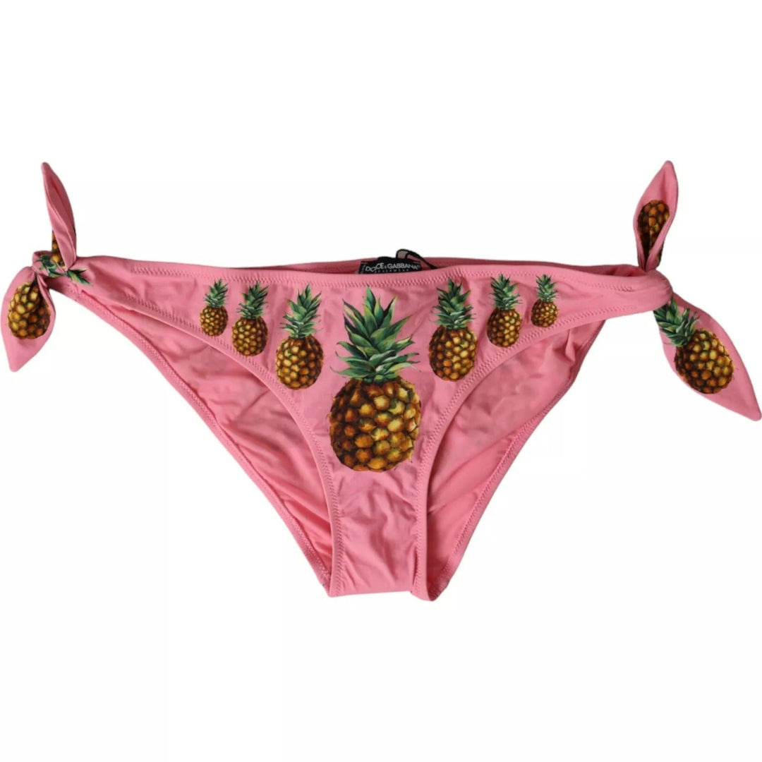 Dolce &amp; Gabbana Pink Pineapple Swimsuit Bikini Bottom Swimwear - Women’s