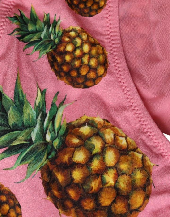 Dolce &amp; Gabbana Pink Pineapple Swimsuit Bikini Bottom Swimwear - Women’s