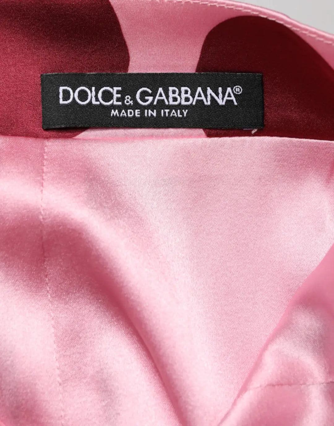 Dolce &amp; Gabbana Pink Polka Dot Silk Pencil Cut Midi Skirt
