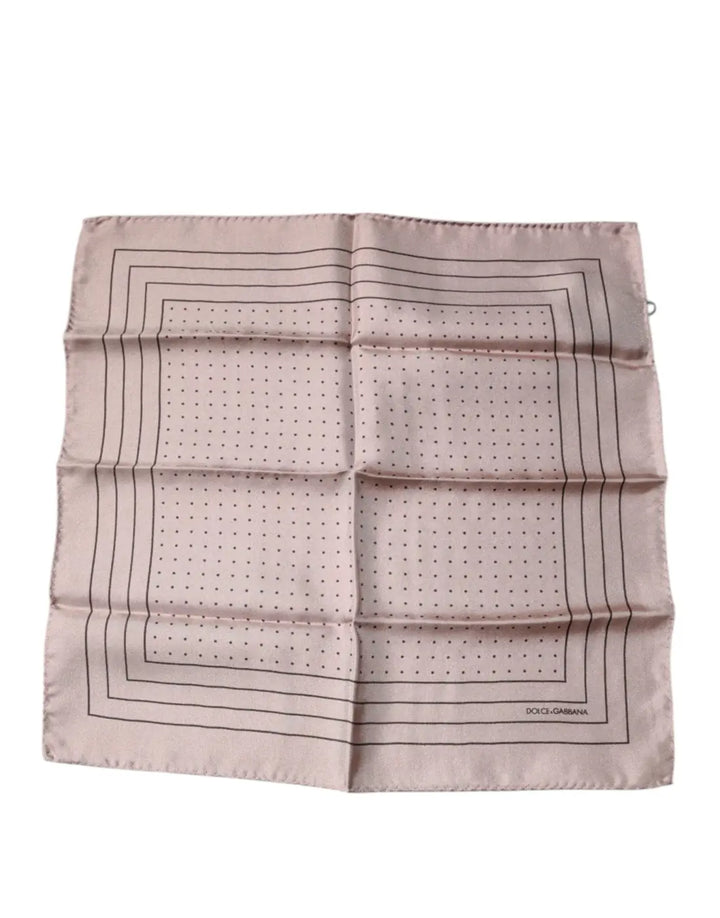 Dolce &amp; Gabbana Pink Polka Dots Square Handkerchief Scarf