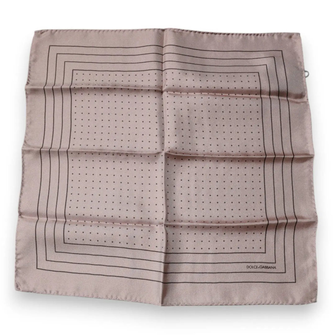 Dolce &amp; Gabbana Pink Polka Dots Square Handkerchief Scarf
