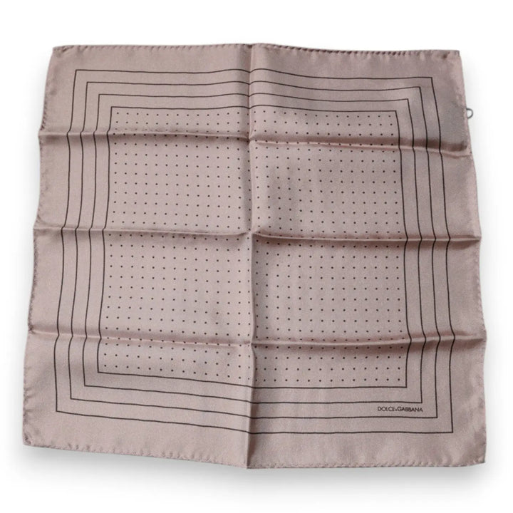 Dolce &amp; Gabbana Pink Polka Dots Square Handkerchief Scarf
