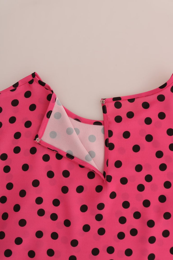 Dolce &amp; Gabbana - Pink Polka Dotted Silk Blouse